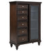 Andover 6-drawer Tempered Glass Door Chest Dark Oak - Visions in Furniture (La Mirada, CA)