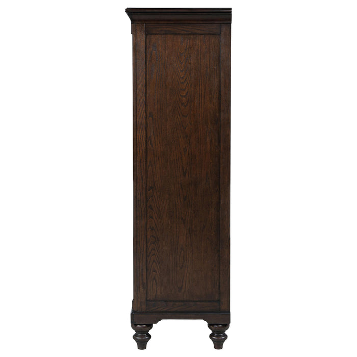 Andover 6-drawer Tempered Glass Door Chest Dark Oak - Visions in Furniture (La Mirada, CA)