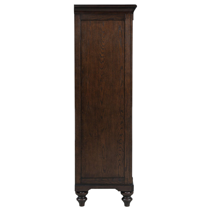 Andover 6-drawer Tempered Glass Door Chest Dark Oak - Visions in Furniture (La Mirada, CA)