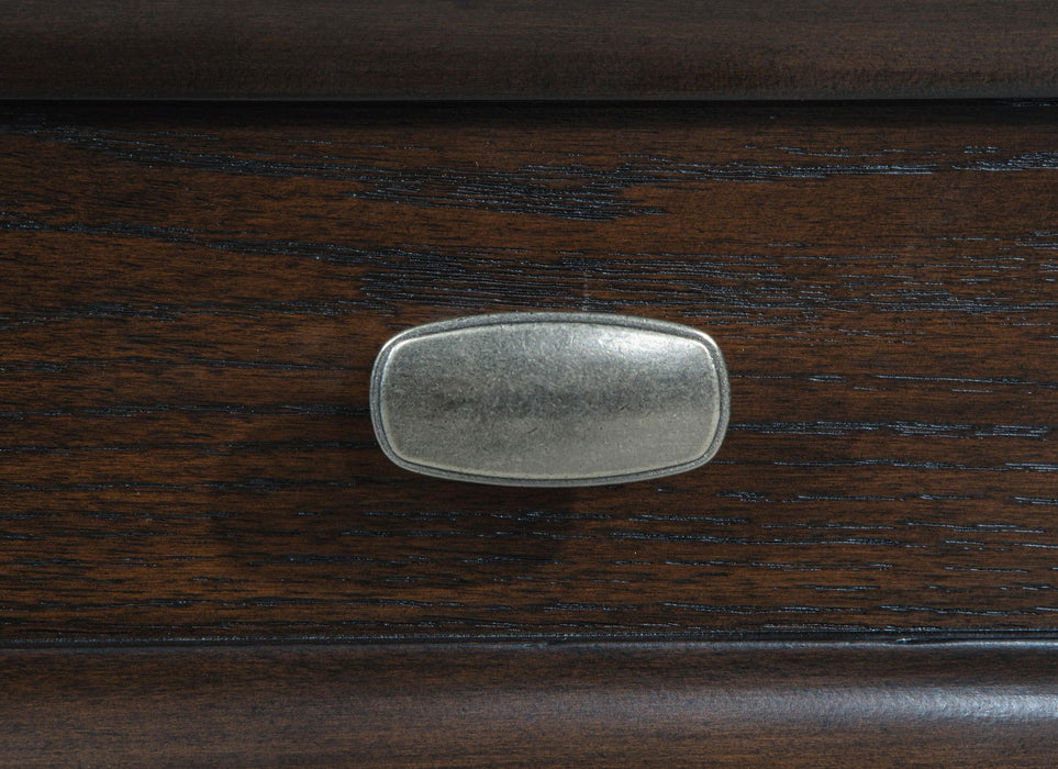 Andover 6-drawer Tempered Glass Door Chest Dark Oak - Visions in Furniture (La Mirada, CA)