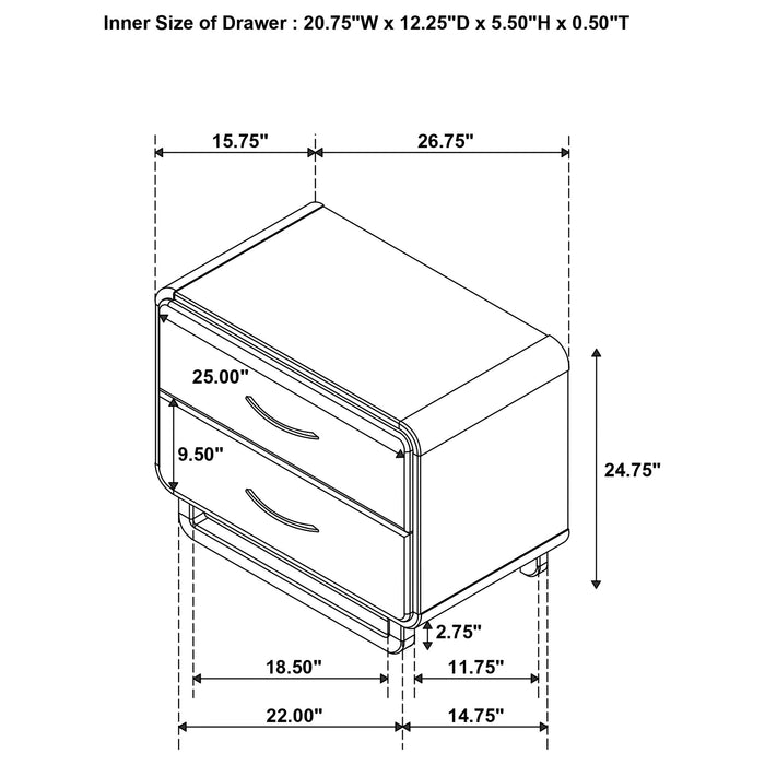 Amsbury Nightstand - Visions in Furniture (La Mirada, CA)