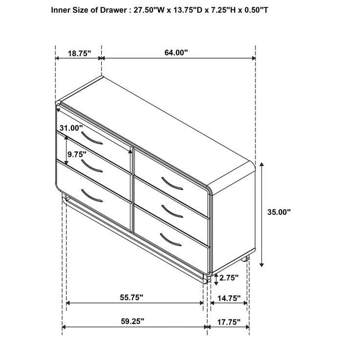 Amsbury Dresser - Visions in Furniture (La Mirada, CA)