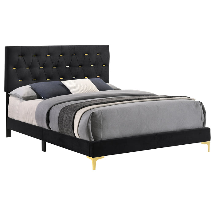 Kendall Panel Bed E.King, & Queen Black & White - Visions in Furniture (La Mirada, CA)