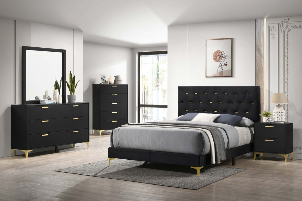 Kendall Panel Bed E.King, & Queen Black & White - Visions in Furniture (La Mirada, CA)