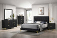 Kendall Panel Bed E.King, & Queen Black & White - Visions in Furniture (La Mirada, CA)