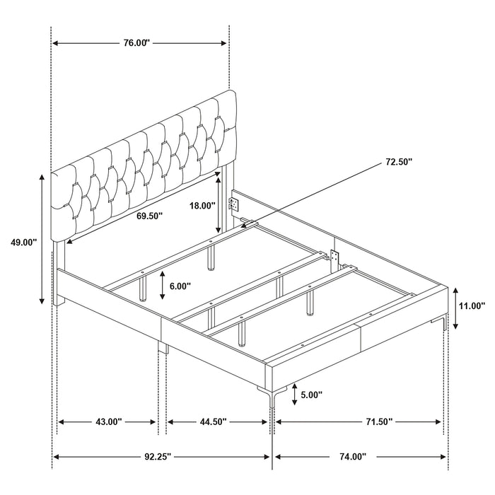 Kendall Upholstered Panel Bed - Visions in Furniture (La Mirada, CA)