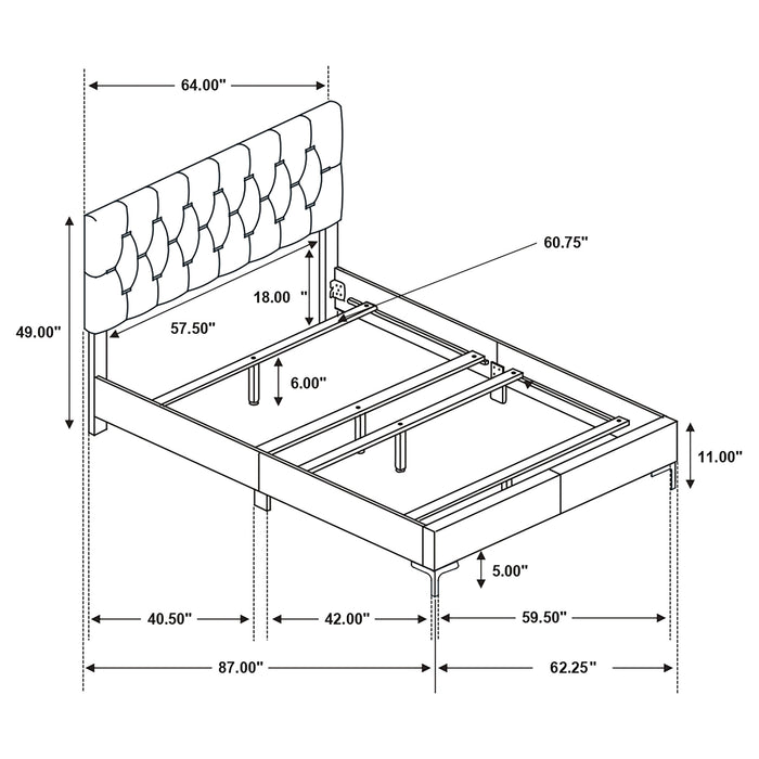Kendall Panel Bed Black - Visions in Furniture (La Mirada, CA)