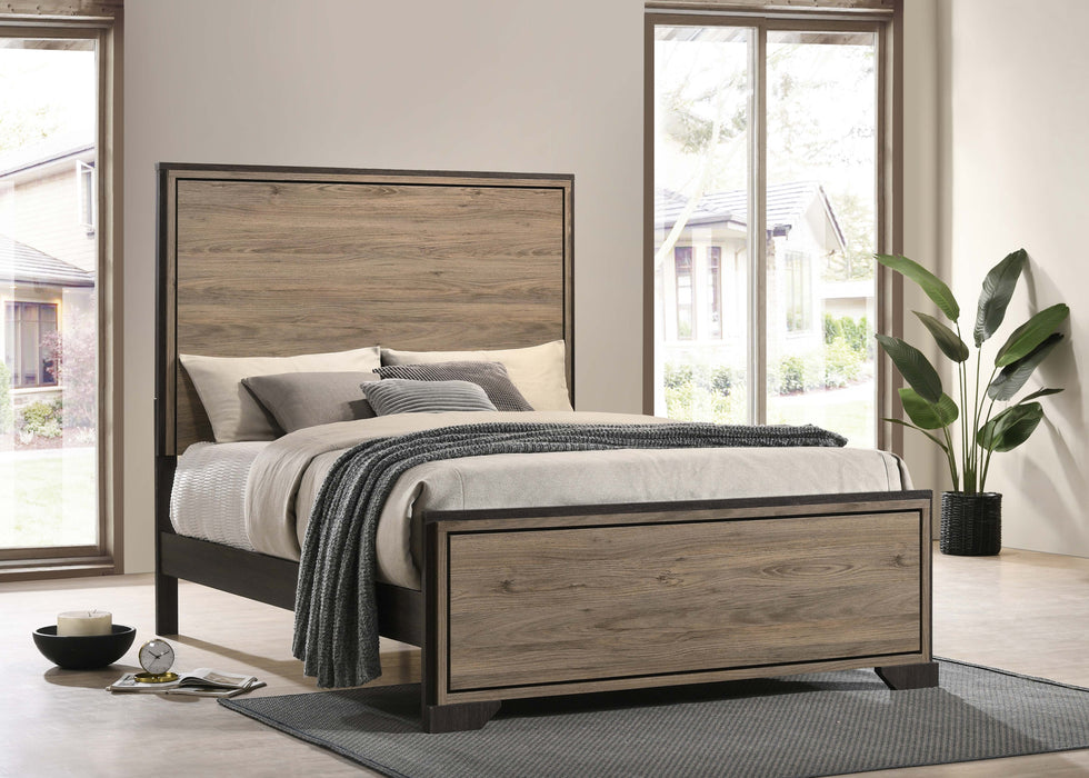 Baker Panel Bed Brown and Light Taupe - Visions in Furniture (La Mirada, CA)