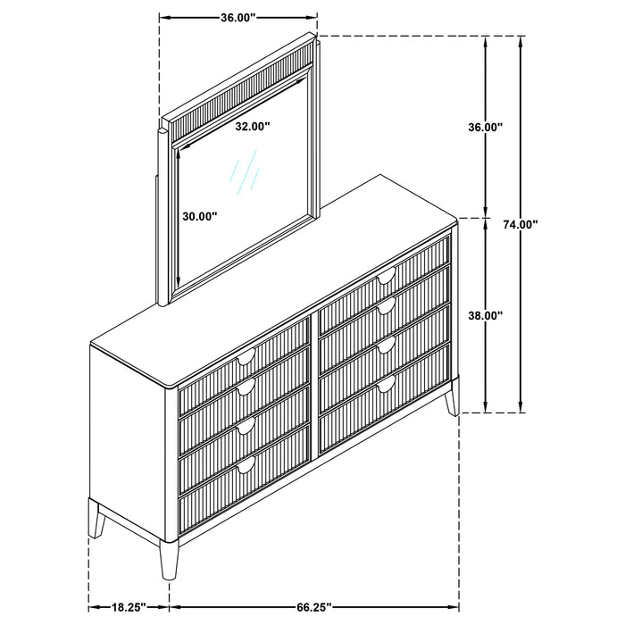 Brookmead Dresser With Mirror - Visions in Furniture (La Mirada, CA)