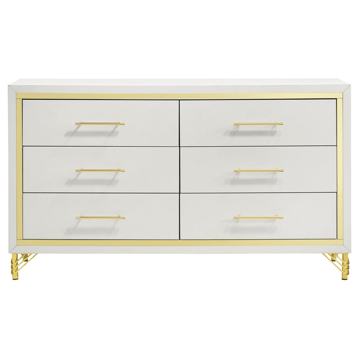 Lucia 4 & 5 Piece Bedroom Set King & Queen Beige & Grey - Visions in Furniture (La Mirada, CA)