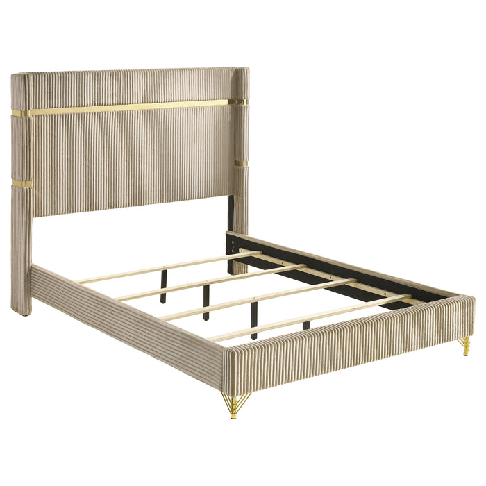 Lucia 4 & 5 Piece Bedroom Set King & Queen Beige & Grey - Visions in Furniture (La Mirada, CA)