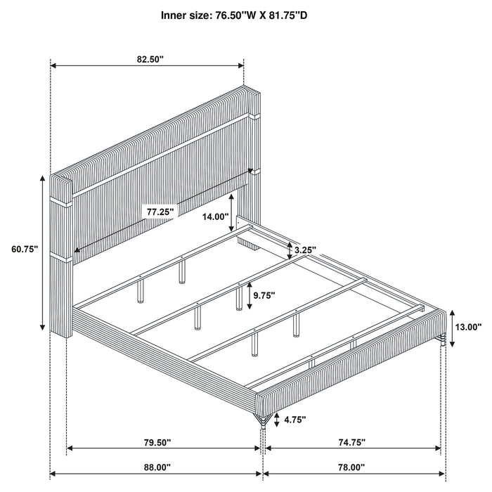 Lucia Eastern King & Queen Bed Beige & Grey - Visions in Furniture (La Mirada, CA)
