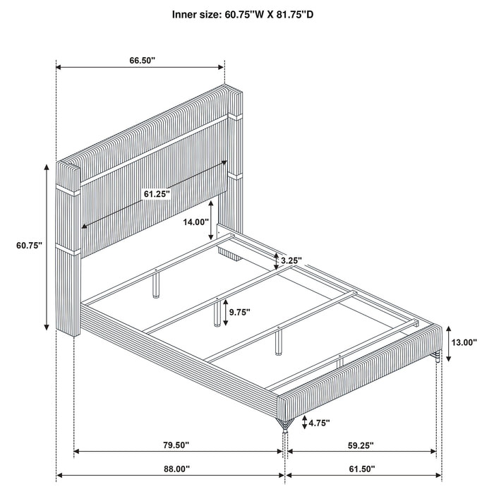 Lucia Eastern King & Queen Bed Beige & Grey - Visions in Furniture (La Mirada, CA)