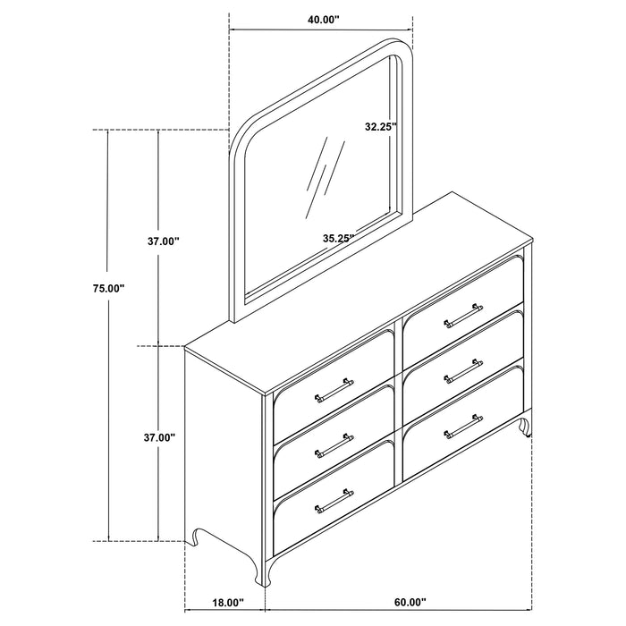 Anastasia Dresser With Mirror - Visions in Furniture (La Mirada, CA)