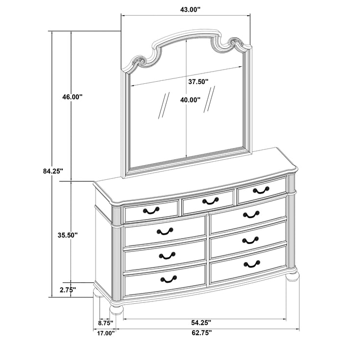 Celina Dresser With Mirror - Visions in Furniture (La Mirada, CA)