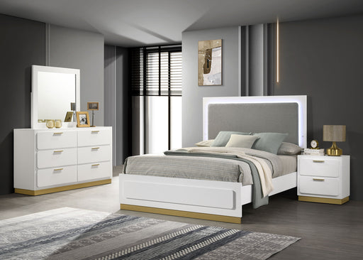 Caraway 4 Pc & Pc E.King, Cal.King, & Queen Bedroom Set Black & White - Visions in Furniture (La Mirada, CA)