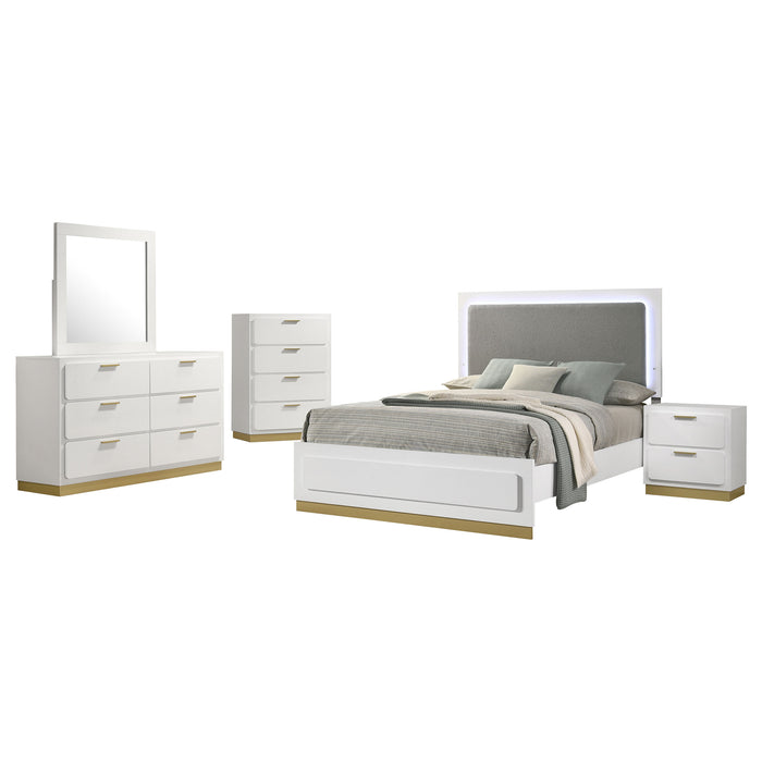 Caraway 4 Pc & Pc E.King, Cal.King, & Queen Bedroom Set Black & White - Visions in Furniture (La Mirada, CA)