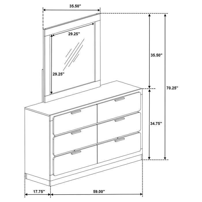Caraway Dresser With Mirror - Visions in Furniture (La Mirada, CA)