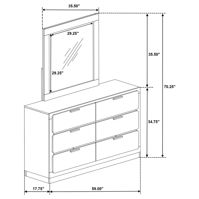 Caraway Dresser With Mirror - Visions in Furniture (La Mirada, CA)