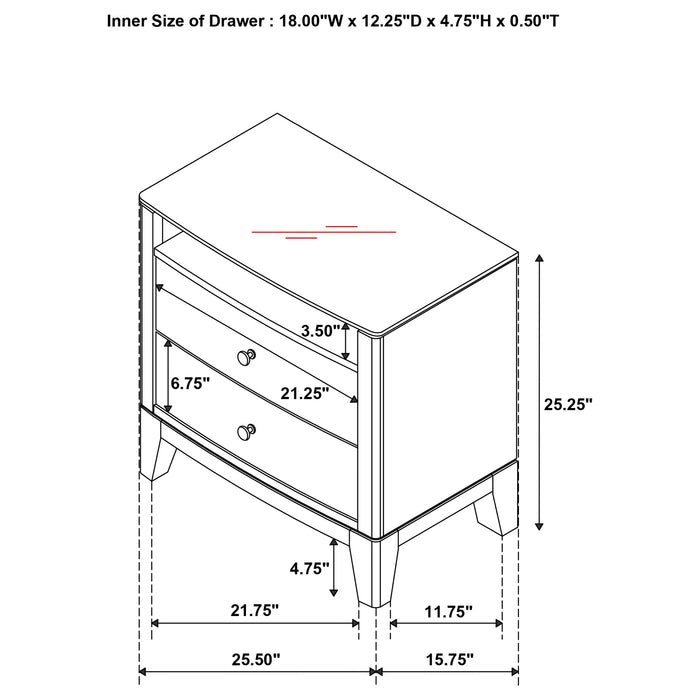 Granada Nightstand - Visions in Furniture (La Mirada, CA)