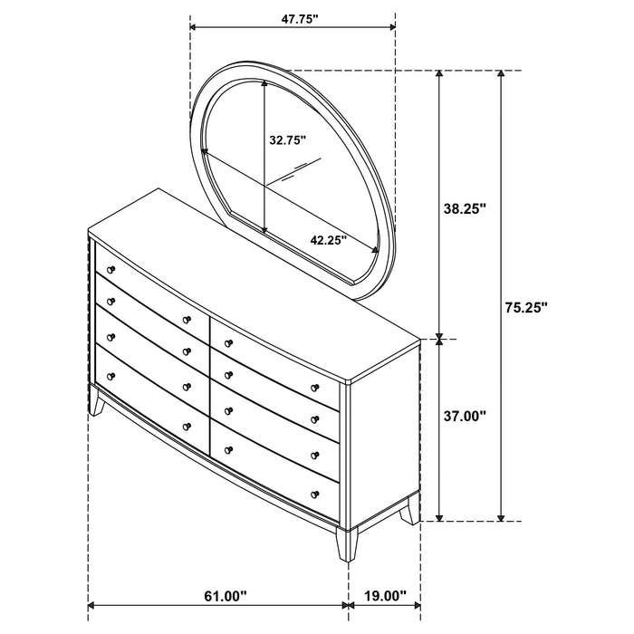 Granada Dresser With Mirror - Visions in Furniture (La Mirada, CA)
