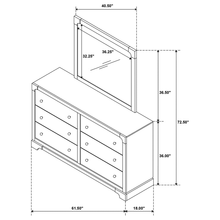 Gran Park Dresser With Mirror - Visions in Furniture (La Mirada, CA)