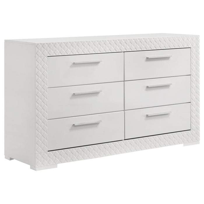 Ives 4 & 5 Piece Bedroom Set E.king & Queen White & Grey - Visions in Furniture (La Mirada, CA)