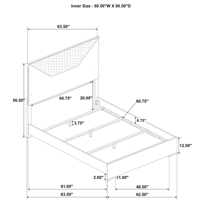 Ives 4 & 5 Piece Bedroom Set E.king & Queen White & Grey - Visions in Furniture (La Mirada, CA)