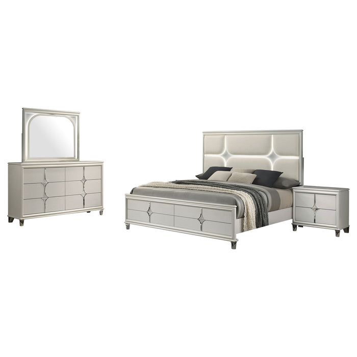 Olivia 4 & 5 Piece Bedroom Set E.King, Queen, & Cal.King - Visions in Furniture (La Mirada, CA)