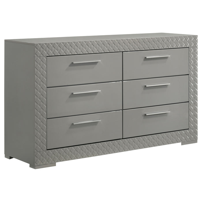 Ives 4 & 5 Piece Bedroom Set E.king & Queen White & Grey - Visions in Furniture (La Mirada, CA)