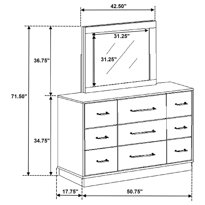 Fenwick Dresser With Mirror - Visions in Furniture (La Mirada, CA)