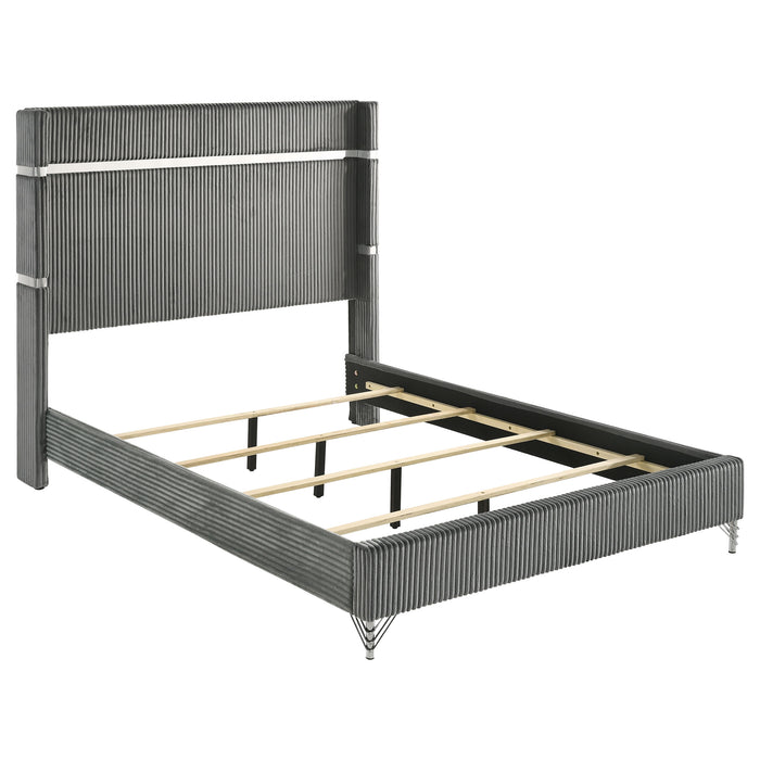 Lucia 4 & 5 Piece Bedroom Set King & Queen Beige & Grey - Visions in Furniture (La Mirada, CA)