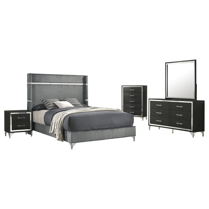 Lucia 4 & 5 Piece Bedroom Set King & Queen Beige & Grey - Visions in Furniture (La Mirada, CA)