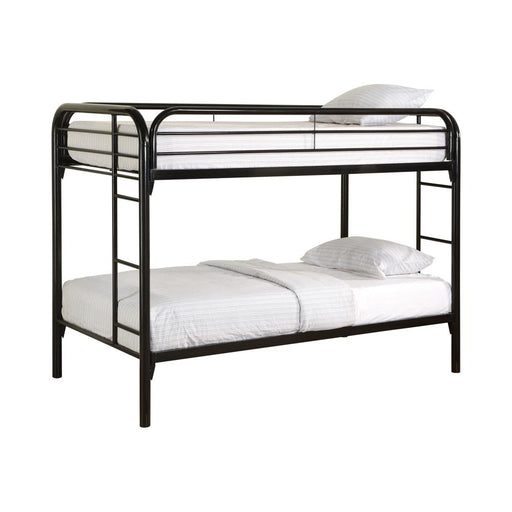 Morgan Twin Over Twin Bunk Bed Black & White - Visions in Furniture (La Mirada, CA)