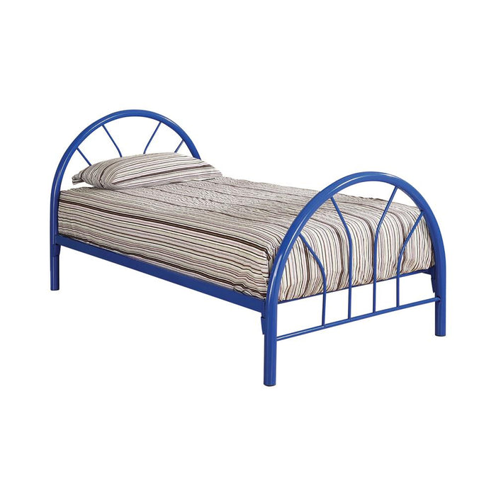 Marjorie Twin Platform Bed Black, Blue, & White - Visions in Furniture (La Mirada, CA)