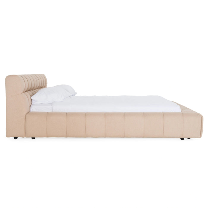 Tyree - Modern Tufted Sand Fabric Bed