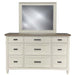 Parker House Americana Modern Bedroom King Shelter Bed with 2 Nightstands and Dresser with Mirror