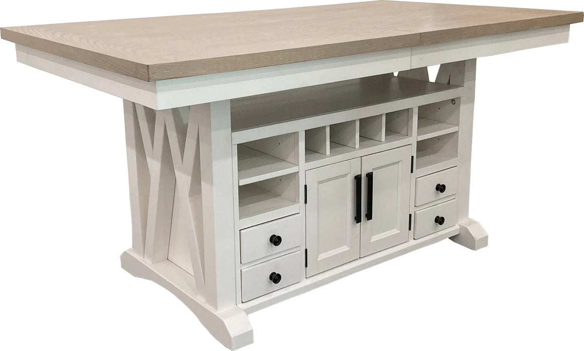 Parker House Americana Modern Dining 72 inch Island Counter Height Extendable Dining Table