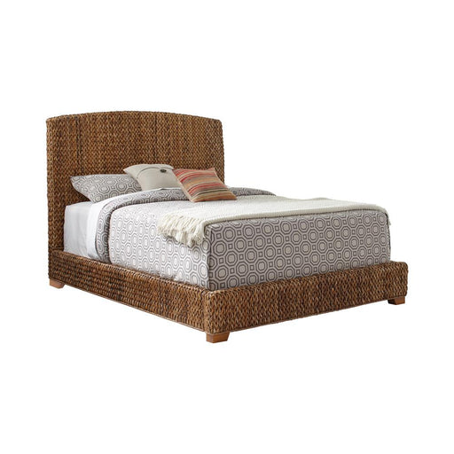 Laughton Hand-Woven Banana Leaf California King, E.King, & Queen Bed Amber - Visions in Furniture (La Mirada, CA)