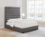 Camille Tall Tufted California King, E.King & Queen Bed Grey - Visions in Furniture (La Mirada, CA)