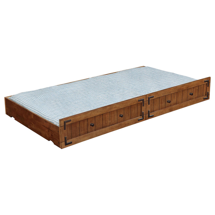 Oakdale Wood Twin Daybed with Trundle Rustic Honey - Visions in Furniture (La Mirada, CA)