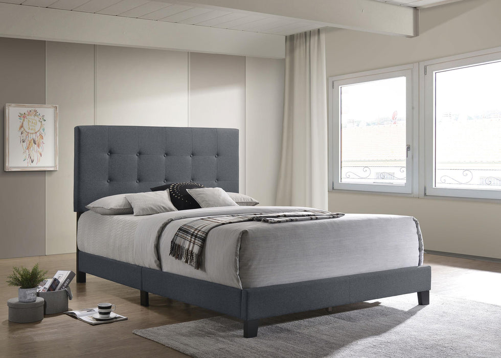Mapes Tufted Upholstered Eastern King, Queen, Twin & Full Bed Charcoal & Grey - Visions in Furniture (La Mirada, CA)
