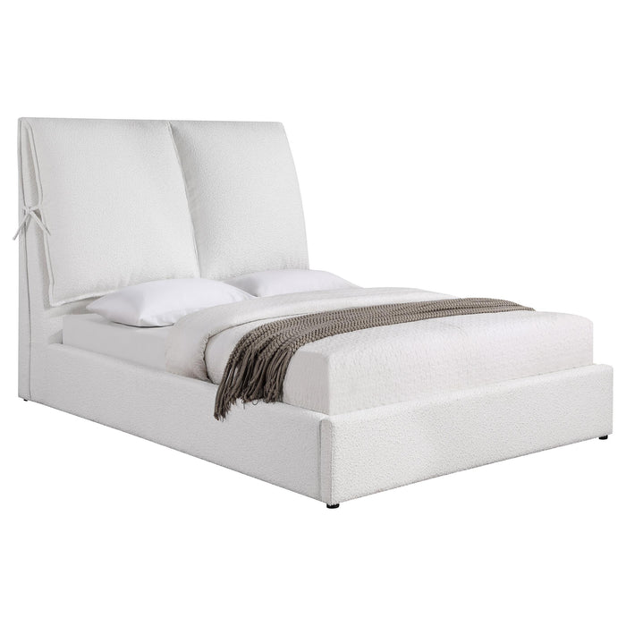 Gwendoline Upholstered Platform Bed with Pillow Headboard White - Visions in Furniture (La Mirada, CA)