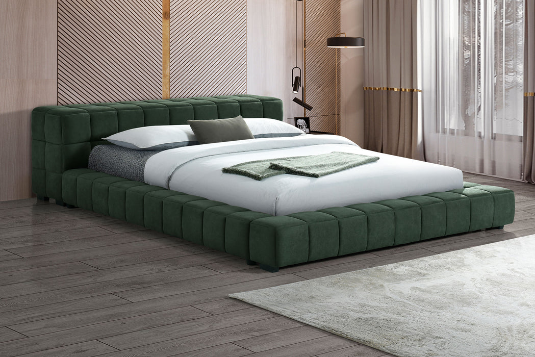 Trinity California King, E.king, Queen, & Full Bed Green & Light Taupe - Visions in Furniture (La Mirada, CA)