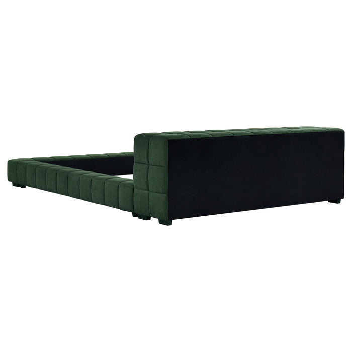 Trinity California King, E.king, Queen, & Full Bed Green & Light Taupe - Visions in Furniture (La Mirada, CA)