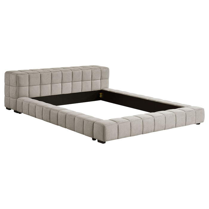 Trinity California King, E.king, Queen, & Full Bed Green & Light Taupe - Visions in Furniture (La Mirada, CA)