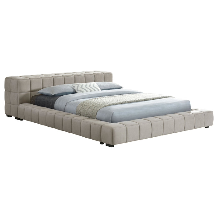 Trinity California King, E.king, Queen, & Full Bed Green & Light Taupe - Visions in Furniture (La Mirada, CA)
