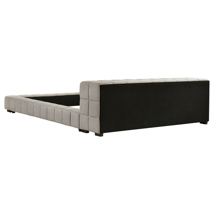 Trinity California King, E.king, Queen, & Full Bed Green & Light Taupe - Visions in Furniture (La Mirada, CA)