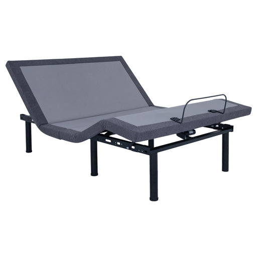 Negan Eastern King, E.King, Queen, & Twin XL Adjustable Bed Base Grey and Black - Visions in Furniture (La Mirada, CA)