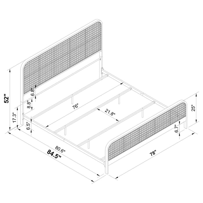 Lanewood Eastern King & Queen Bed Black & White - Visions in Furniture (La Mirada, CA)